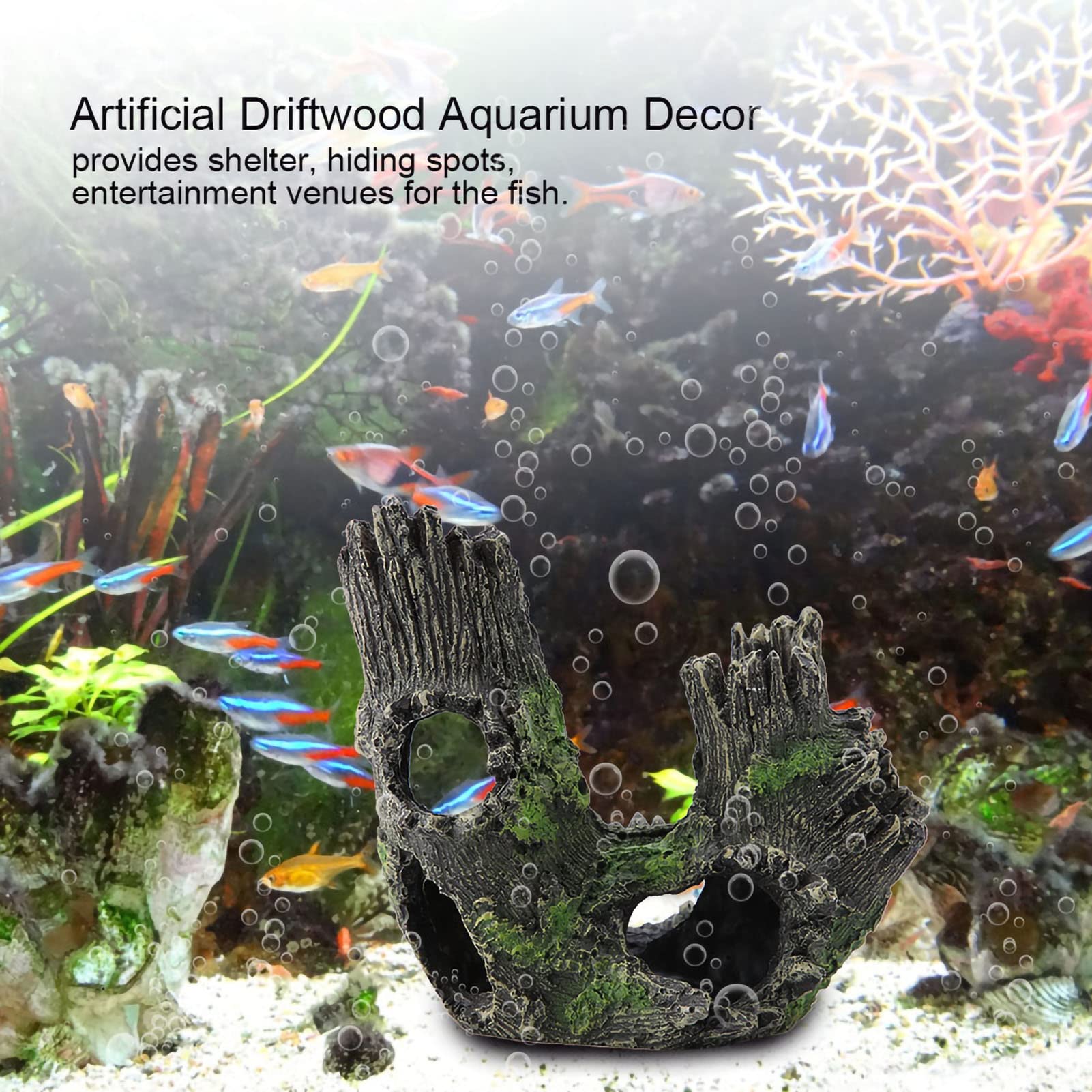 Beufee Aquarium Driftwood, Fake Driftwood Aquarium Decorations Aquarium Decor Wood Reptile Driftwood Artificial Driftwood for Aquarium (02)