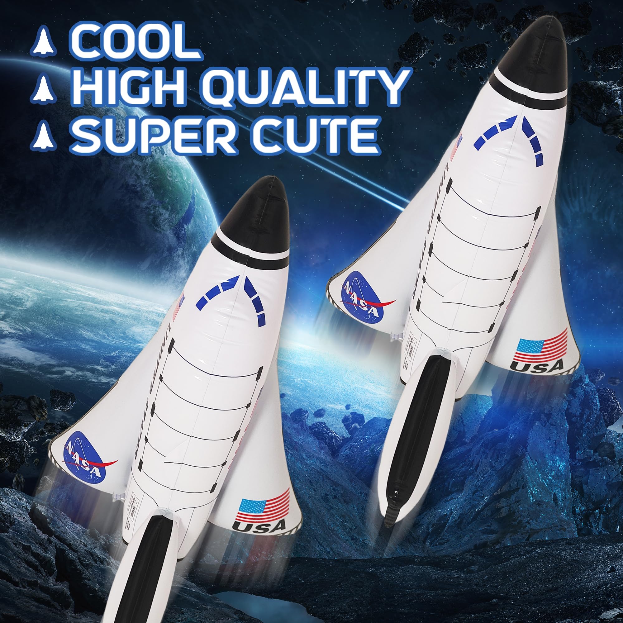 Amazon | ArtCreativity スペースシャトル 空気注入式 2個セット 空気