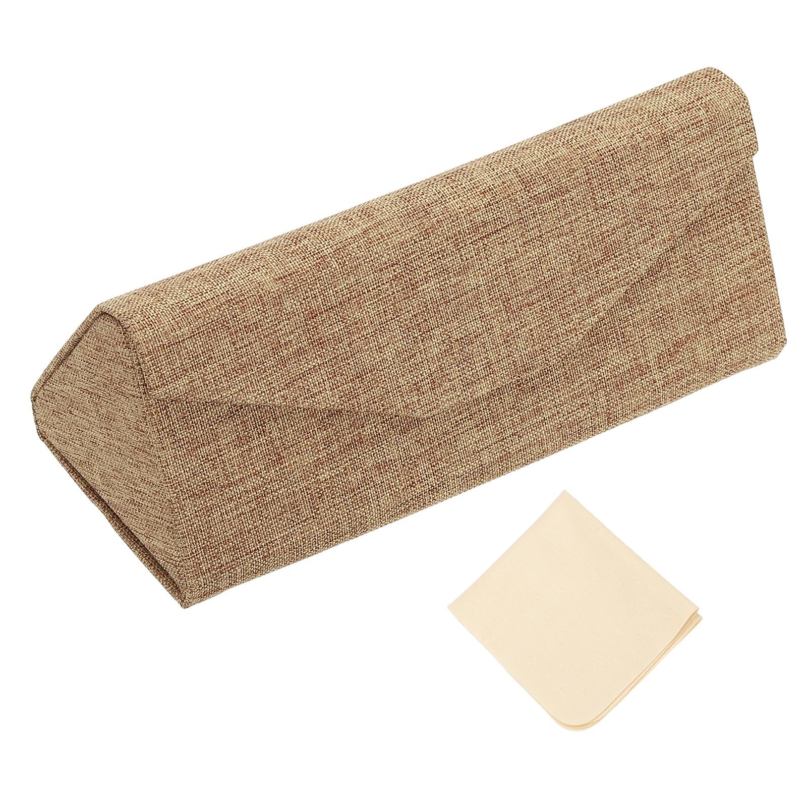 PATIKIL Foldable Glasses Case, Triangle Magnetic Sunglasses Organizer Case PU Leather Eyeglass Case with Eyeglass Cloth