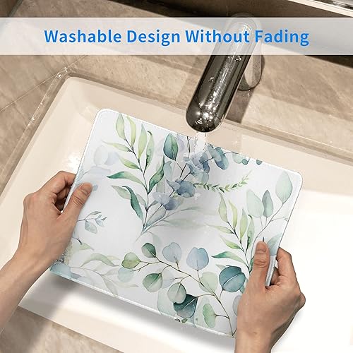 Miniatura 5 de CANFLASHION Alfombrilla de mouse, bonita alfombrilla de mouse con hojas de hierba verde, alfombrilla cuadrada impermeable, base de goma