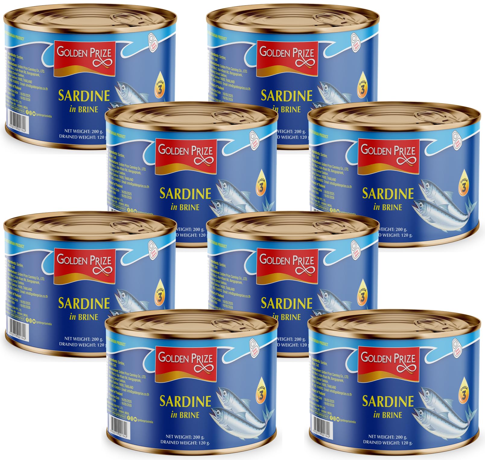 Golden Prize Sardine in Brine, 200g(Pack of 8)-image-40