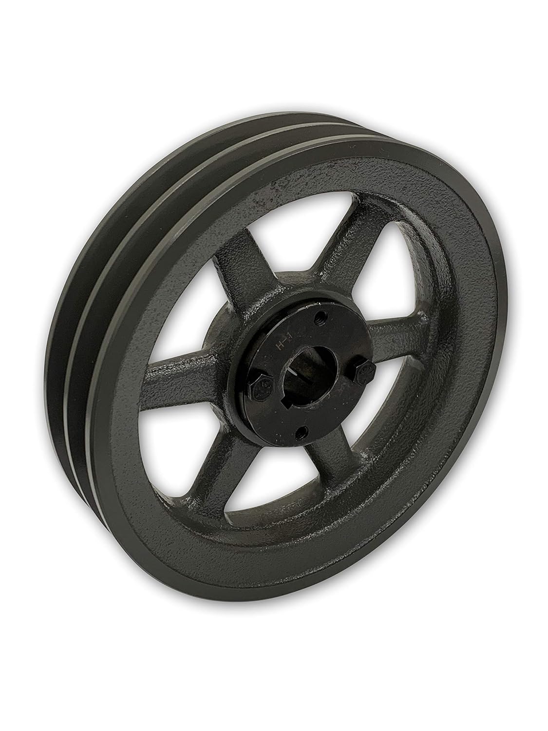 Double Groove 9.75" Cast Iron Electric Motor" H" Pulley/Sheave, Bushing