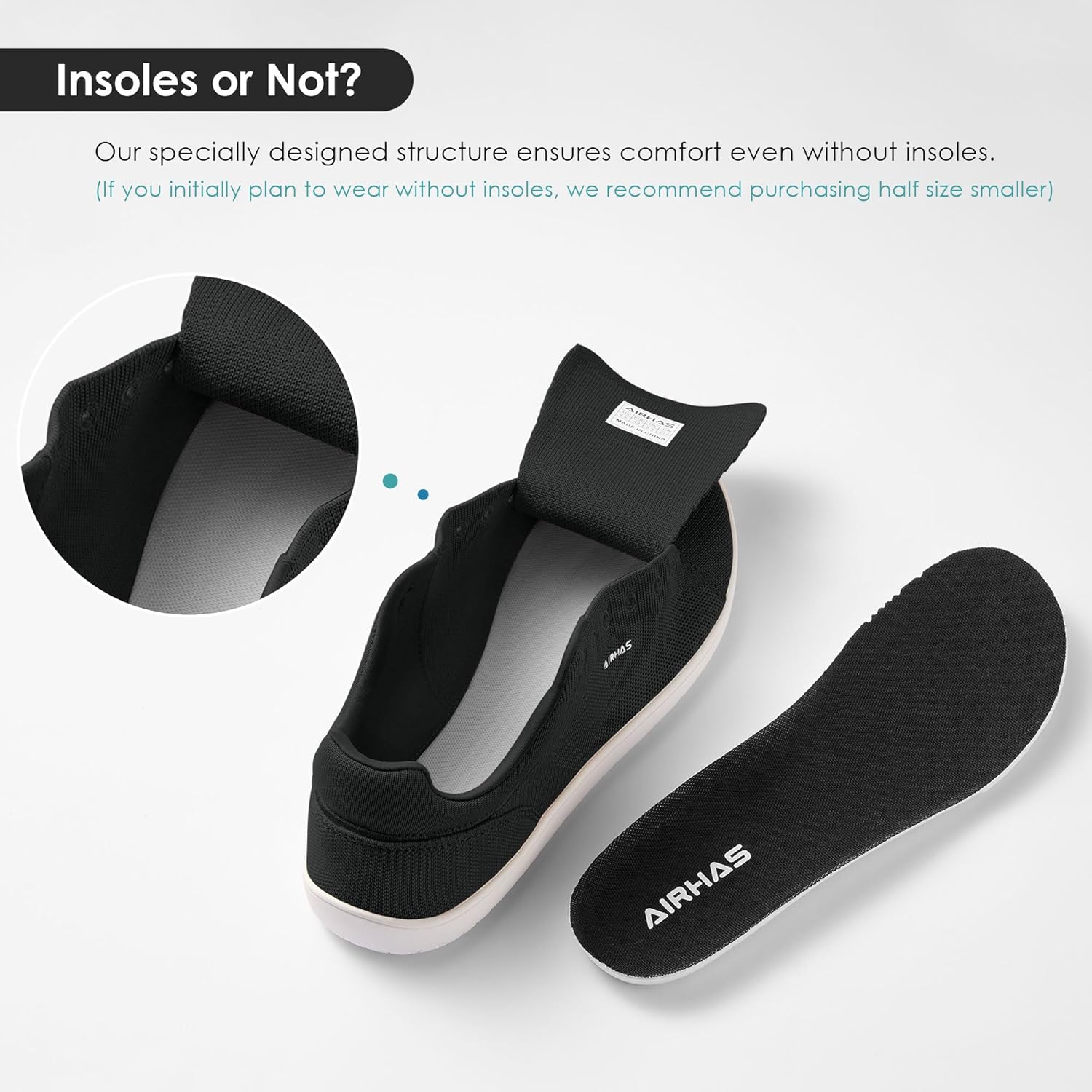 Mens Barefoot Wide Toe Box Shoes Lightweight Walking Shoes Flexible Zero Drop Sneakers for Men Summer Minimalist Casual Shoes(Black/White,10.5) - Image 5