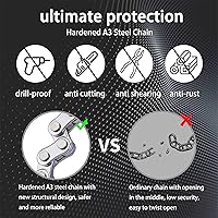 Vista 7 de Candado para Scooter, Candado de Cadena de Bicicleta, Candados de Scooter Eléctrico Antirrobo para Scooter Eléctrico Segway, Ninebot, Xiaomi, Razor