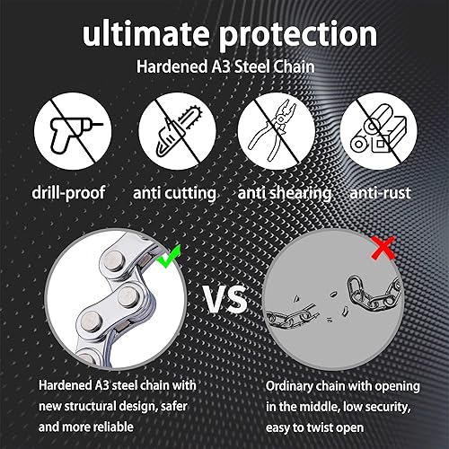 Miniatura 7 de Candado para Scooter, Candado de Cadena de Bicicleta, Candados de Scooter Eléctrico Antirrobo para Scooter Eléctrico Segway, Ninebot, Xiaomi, Razor