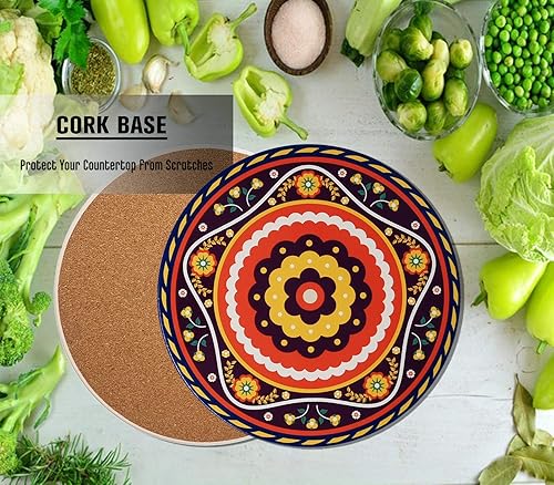 Miniatura 9 de Trivets de cerámica para ollas y sartenes calientes, alfombrillas resistentes al calor, salvamanteles de plantas con hermosos patrones de flores y