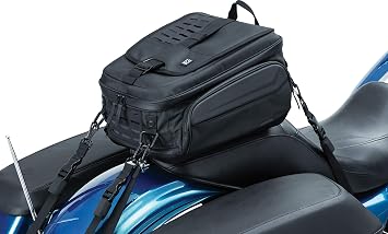 Kuryakyn 5256 XKursion XB Ambassador Tail Bag Weather Resistant Motorcycle Travel Luggage with Mounting Straps, Black