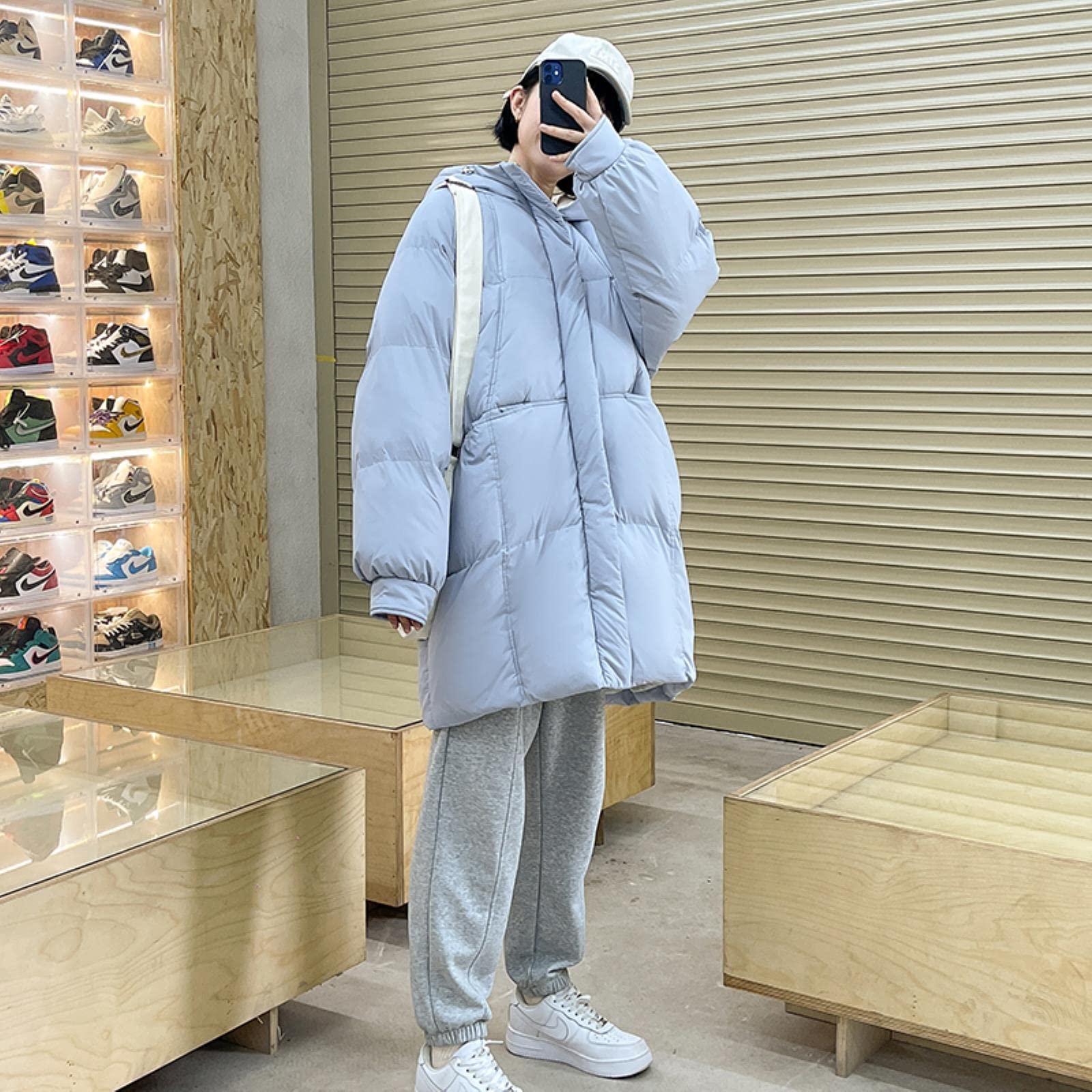ZXCL Women's Down Feather Jackets Coat Winter Baggy Thickening