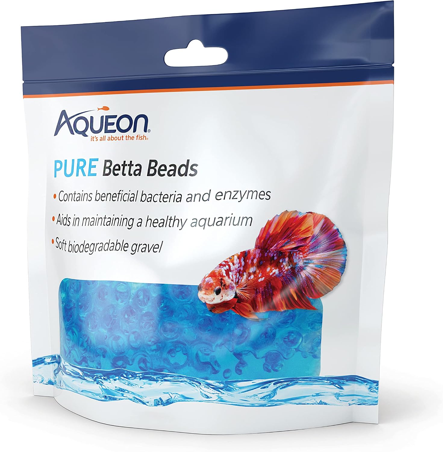 Aqueon Pure Betta Beads, Blue