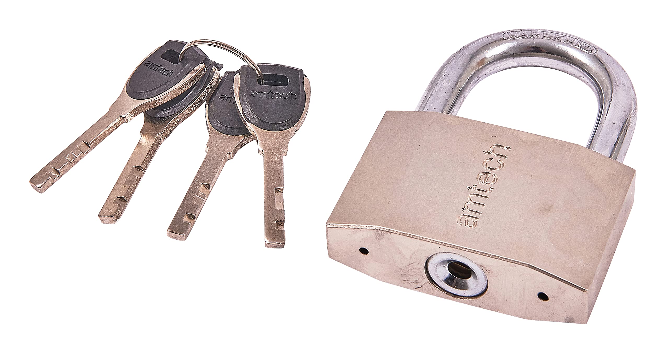 Amtech 70mm Security Padlock, 10mm Hardened Steel Shackle with 4 Keys and Double Ball Locking, for Securing Sheds, Gates and Storage Units.