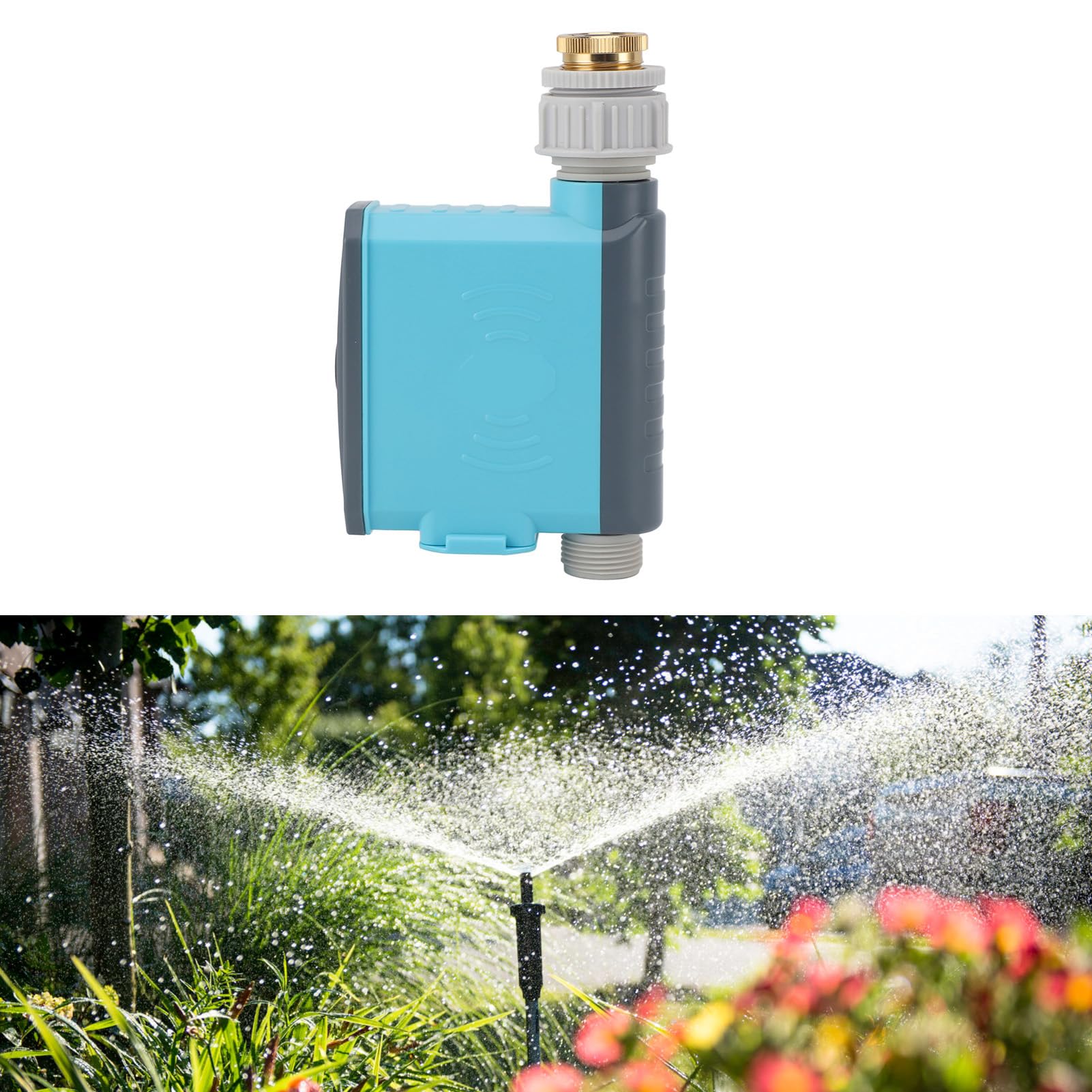 SIXRUN Temporizzatore per Irrigatore WiFi POM Temporizzatore per Tubo Intelligente con Gateway Bluetooth da 1 a 8 Kg Pressione da 32 a 140 F Programmazione Remota Irrigazione Temporanea per