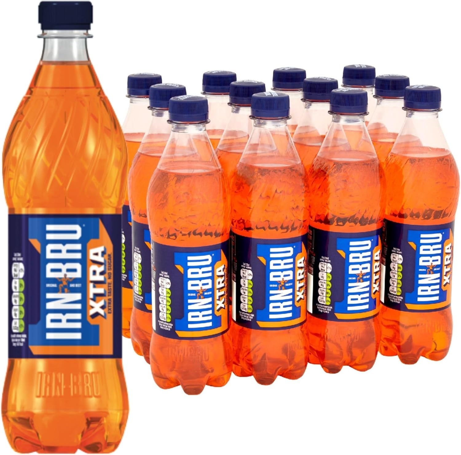 IRNBRU XTRA, 12 Pack Zero No Sugar & Low Calorie Fizzy Drinks