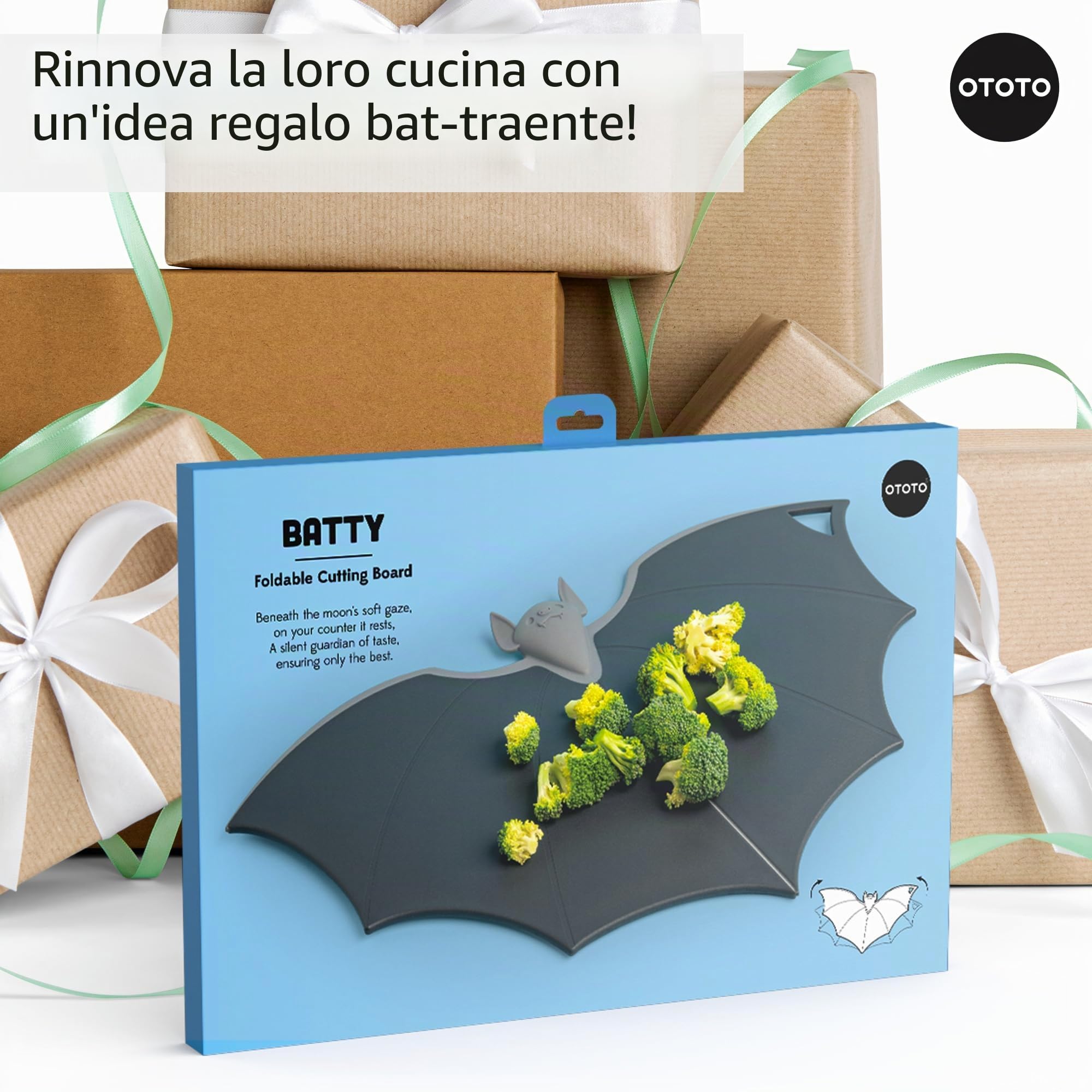 OTOTO Batty - Tagliere pieghevole per Halloween