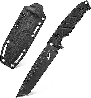 Eafengrow EF129 Fixed Blade Knife, DC53 Steel Tanto Blade,G10 Handle Full Tang Fixed Knifes Straight Knife for Camping Hunting Adventure Survival and EDC Tool(Black) - Eafengrow