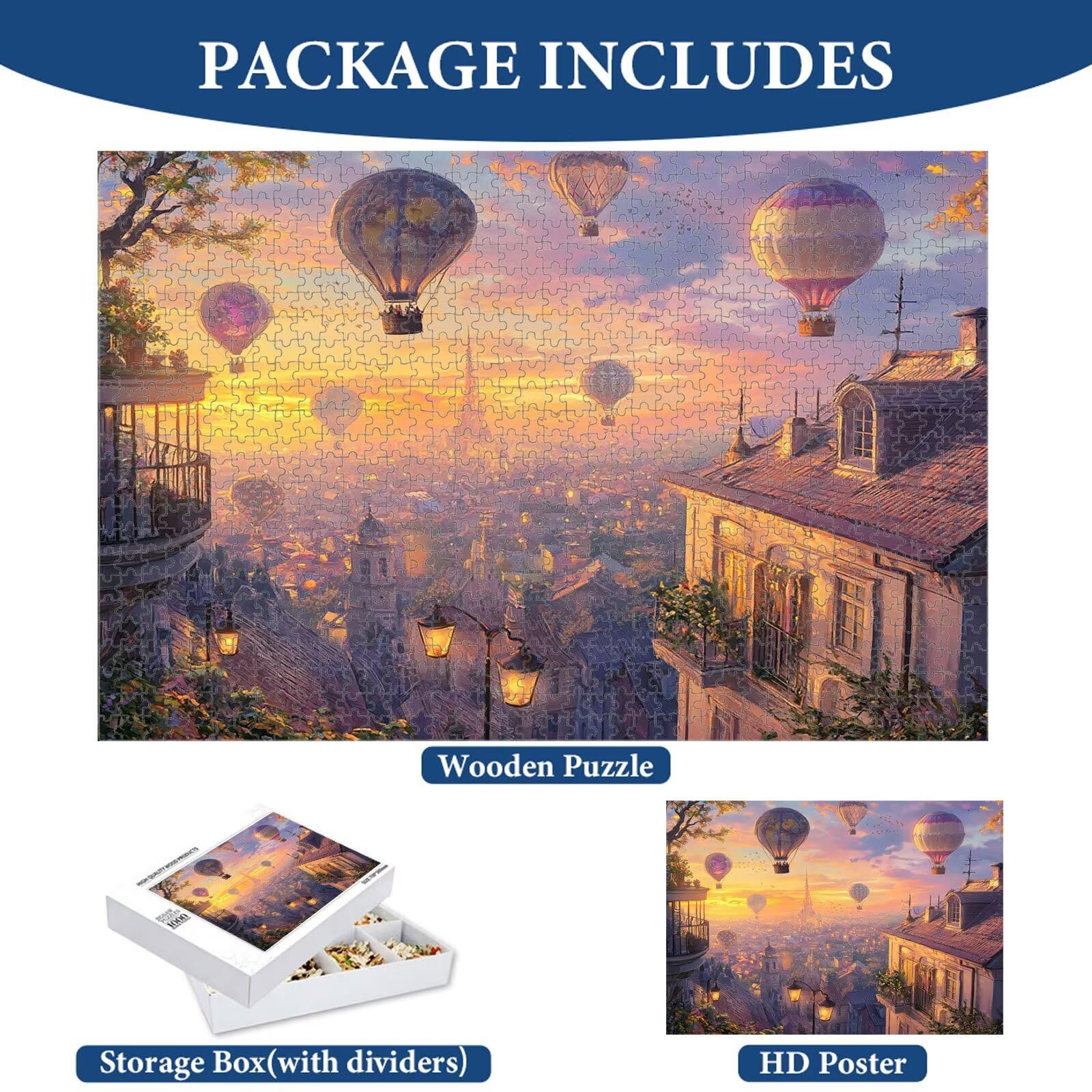 1000 Pièces Puzzle Adulte Turquie & Paysage Puzzle en Bois Robuste 1T#612 | Puzzle en Bois, Découpe de Précision, Encres aux Couleurs Vives, Loisir Relaxant, Décoration Intérieure, Cadeau, 50x75cm