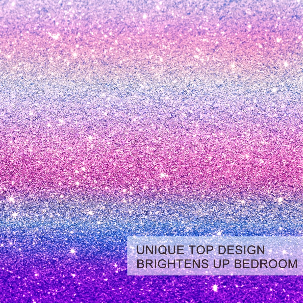 BlessLiving Twin Bedding Sets for Girls: Super Soft Microfiber Pink Purple Blue Duvet Cover for Kids & Adults, 3 Piece 3D Colorful Comforter Cover and Pillowcase, Zipper Closure, NO Comforter