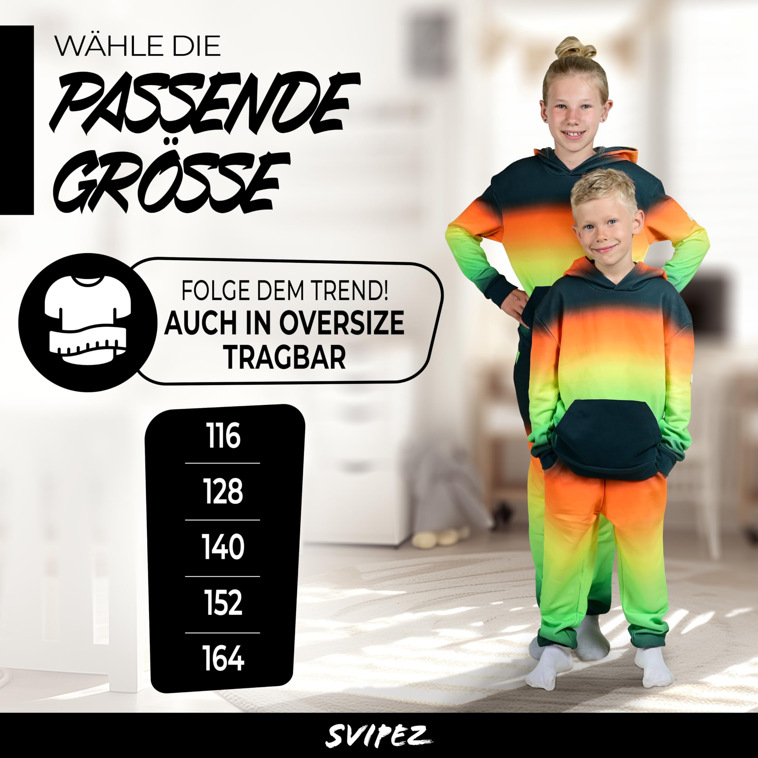 Fusion AI - Felpa e pantaloni da jogging per bambini e ragazzi, 100% cotone biologico, prodotto in Europa, design unico AI