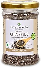 Orgrain India Certified Organic Chia Seeds 160g | Rich in Omega-3, Fiber, Calcium | Supports Weight Loss, Bone & Muscle Health | Ideal for Smoothies, Salads, Baking & More