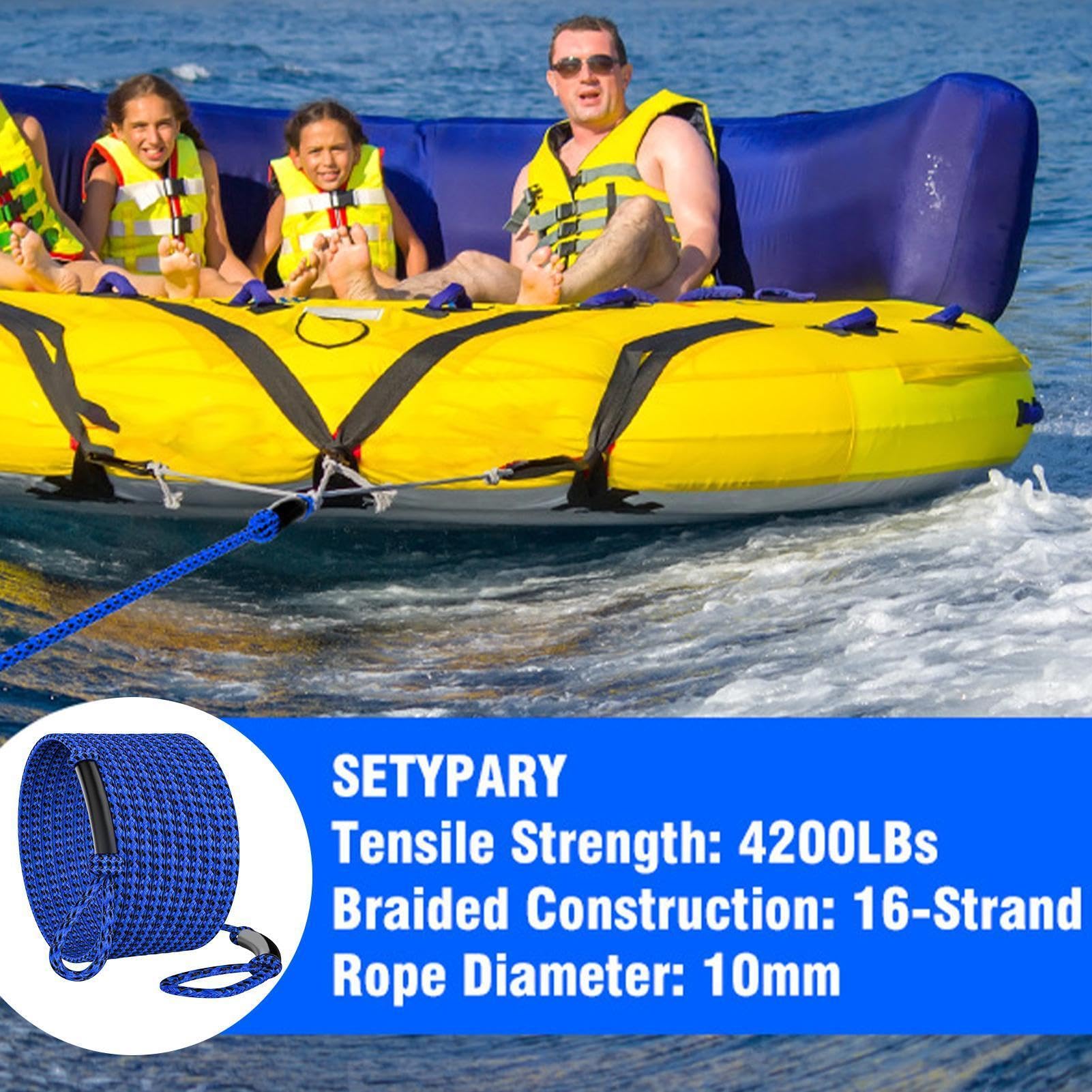 Corda Da Traino Per Barca Da Tubing Traino Galleggiante Di Sicurezza | Fune Da Tubing Per Barca Rimorchio, ormeggio, varo, vela, sport acquatici, pesca, surf, lago, mare,