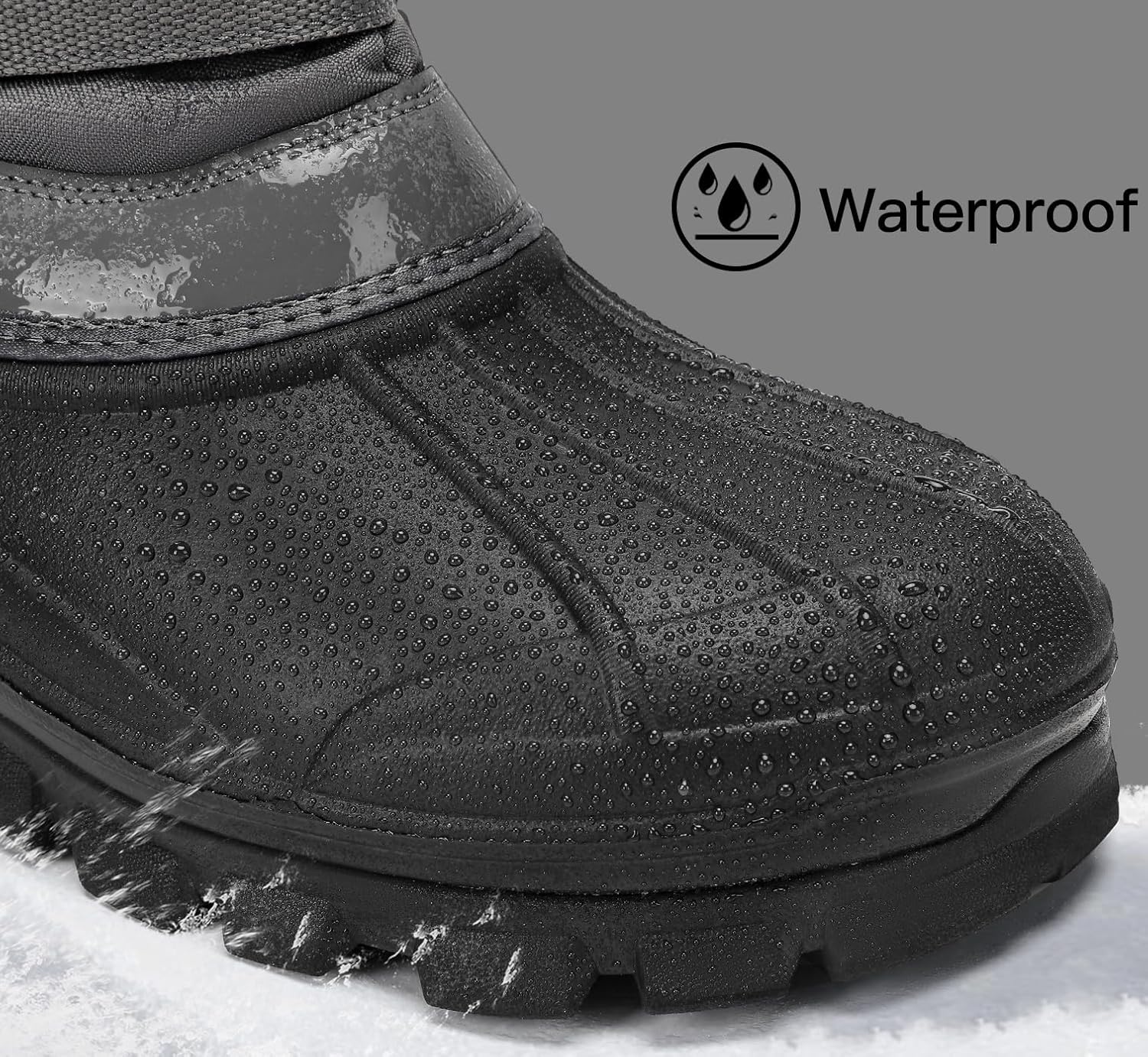 Kricely Men's Snow Boots Waterproof Non-Slip Outdoor Hiking Athletic Warm Fur Boot Comfortable Causual Cold-Weather Boots - Image 3