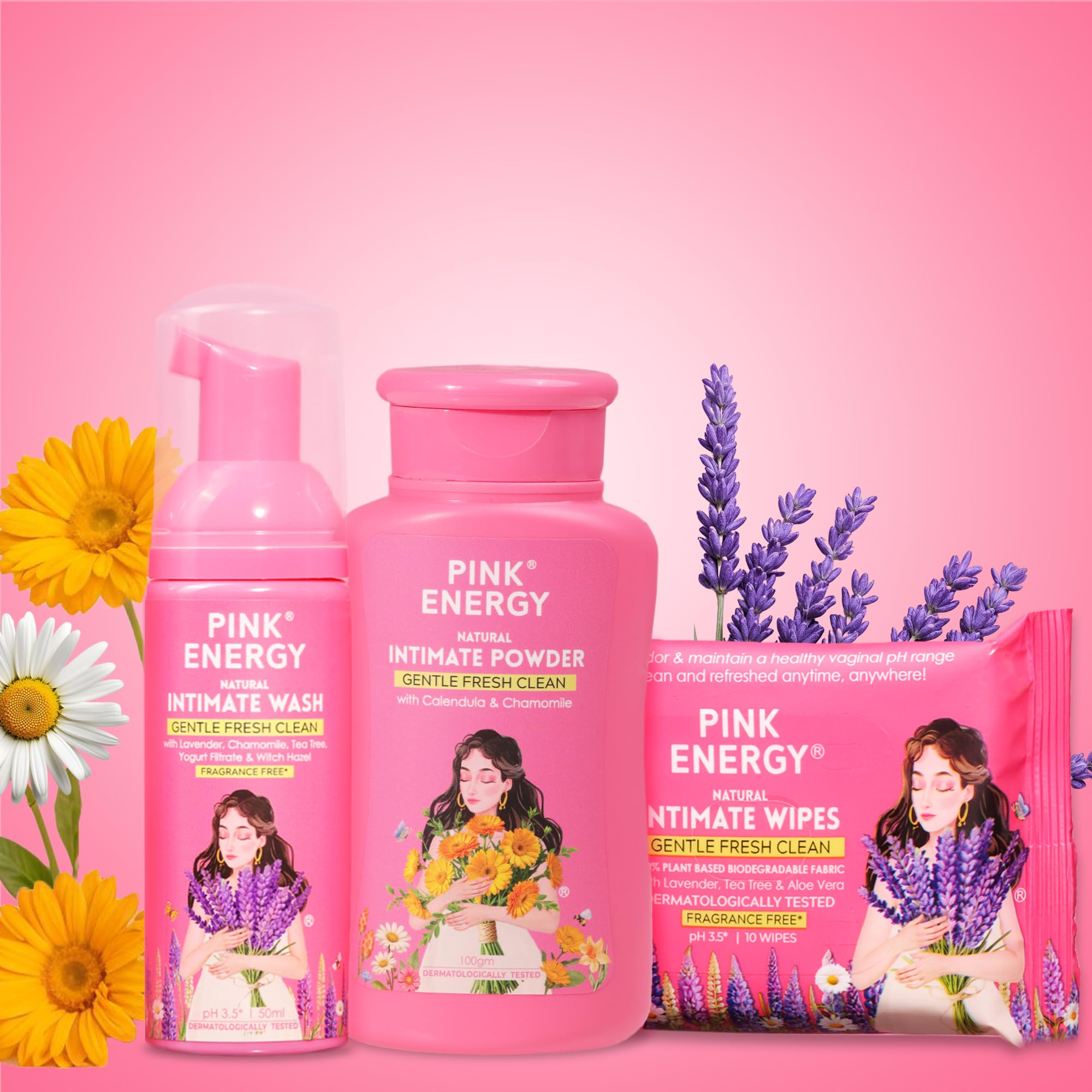 Pink Cherry Clean Girl (Down There) Kit | Natural Intimate Powder, Lavender Intimate Wash 50ml & Natural Intimate Wipes for Daily Freshness-image-33