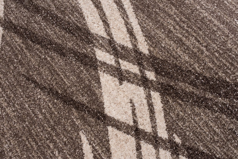 Tapiso Sari dywan z krótkim włosiem, nowoczesny, melanż, brązowy, beżowy, paski, fale, do salonu, sypialni, Ökotex 160 x 220 cm