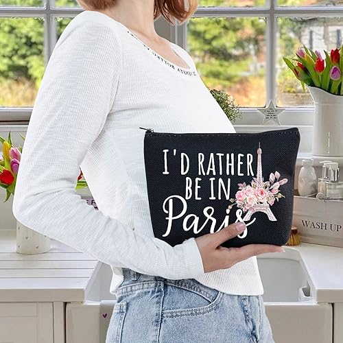 Miniatura 6 de LEVLO Divertida bolsa de maquillaje cosmética de la Torre Eiffel de Francia, París, regalos para viajeros, regalos i'd Rather Be In Paris, bolsa de