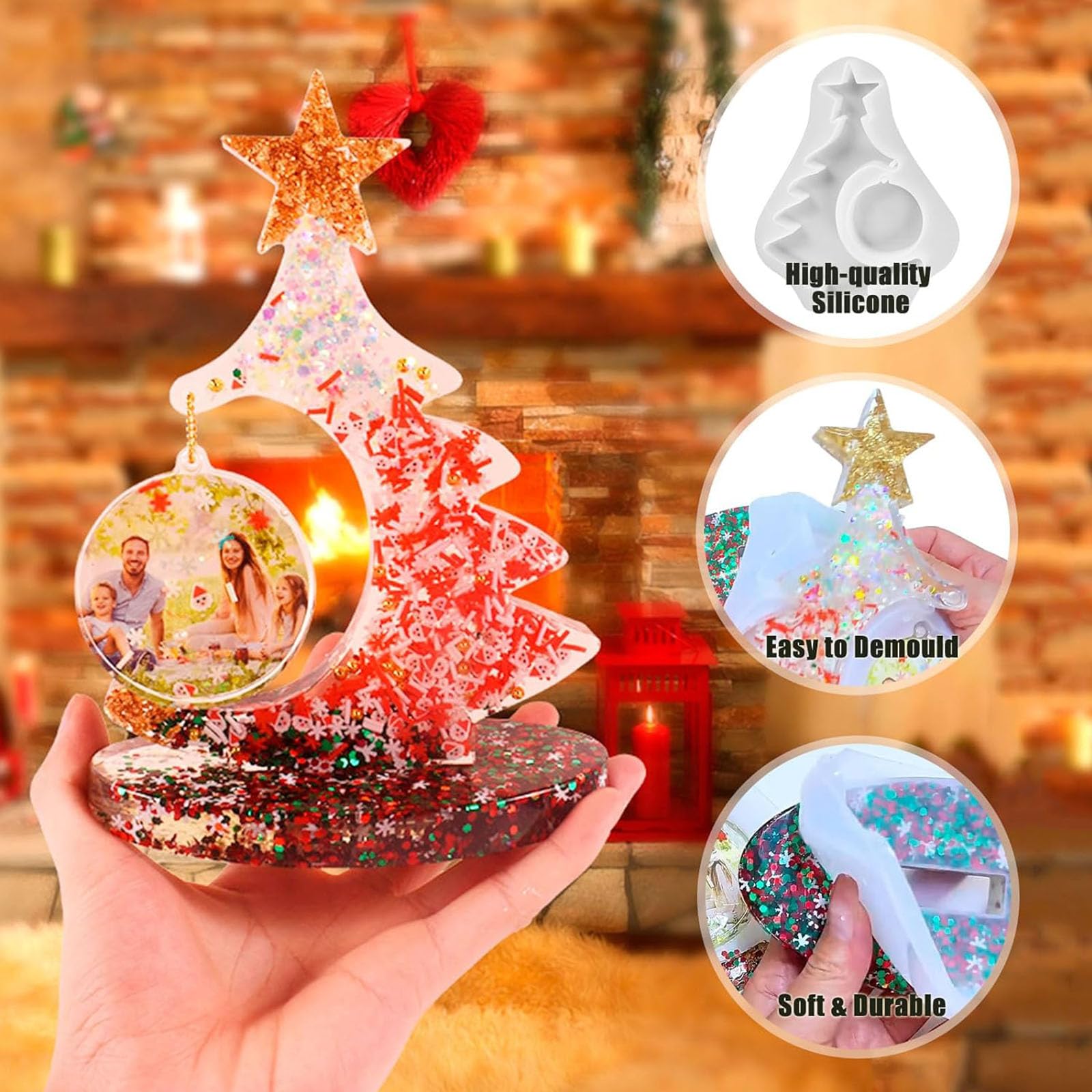 Ornamento Per Albero Di Natale LIFE&FOOT A Forma Di Calza Con Portafoto 5 Cm - Ciondolo In Metallo Per Ricordi, Regalo Vacanze 2024