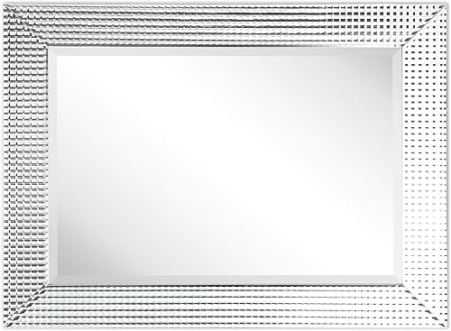 Miniatura 6 de Empire Art Direct Marco de madera maciza para pared, espejo moderno de centro biselado de 1 pulgada para baño, tocador, dormitorio, 30 x 1.24 x 40