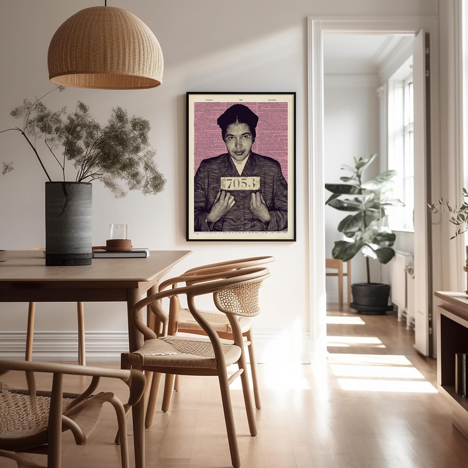 Poster Master Parks Mugshot Print - Retro First Lady of Civil Rights Poster - Dictionary Art - American Activist Wall Design - Great Bedroom or Living Room Wall Decor - 8x10 UNFRAMED Wall Art