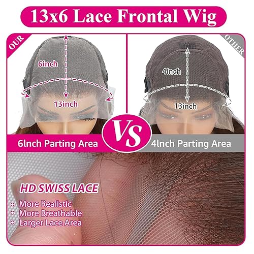 Miniatura 5 de Pelucas de cabello humano ondulado con encaje frontal transparente HD de 13 x 6 pulgadas, densidad del 200 %, prearrancadas para mujeres, color