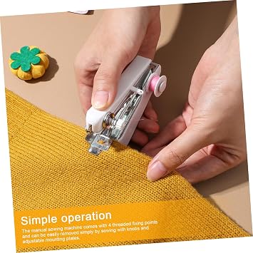 Portable Mini Handheld Sewing Machine for Home Use Quick Repair Manual Stitching Tool Lightweight Stainless Steel Crafting Mending Device with High Density Stitching Random Color