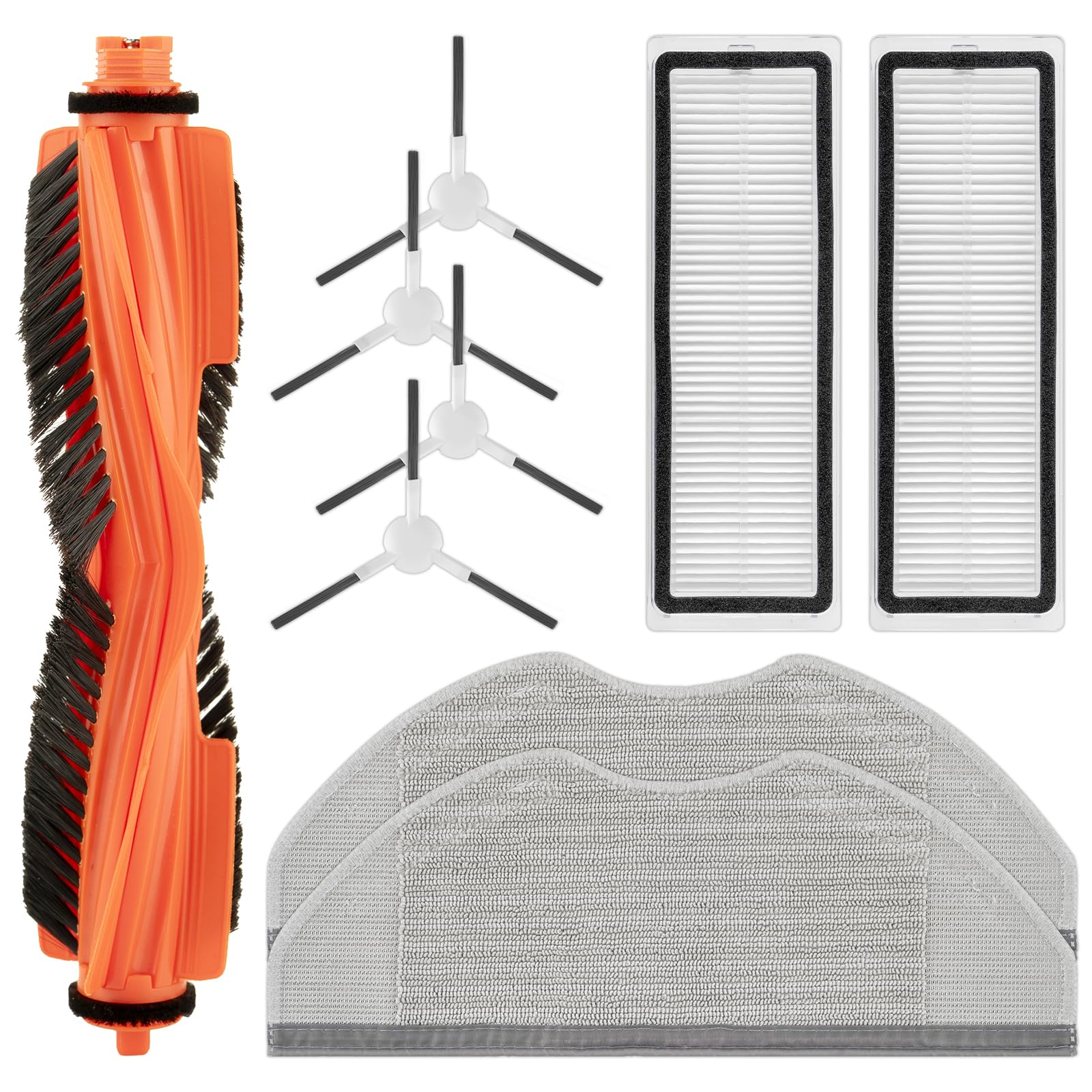 Paquete de 9 piezas de repuesto S40C compatibles con aspiradora robot Xiaomi S40C, 1 cepillo de rodillo, 2 filtros HEPA, 2 almohadillas de fregona, 4 cepillos laterales, kit de accesorios