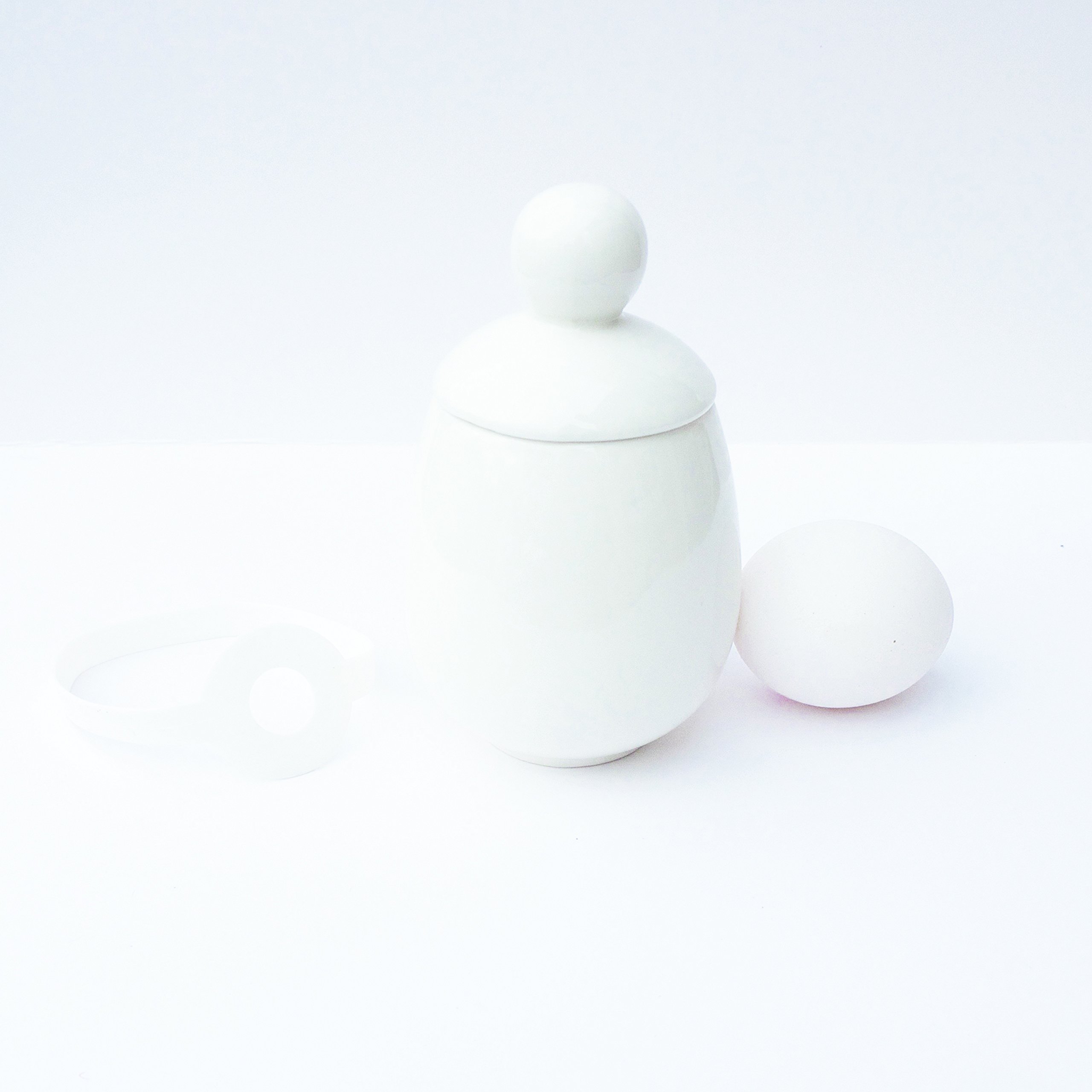 Äggcøddler - XXL Porcelain and Silicone Egg Cooker, Scandinavian Egg Coddler Poacher