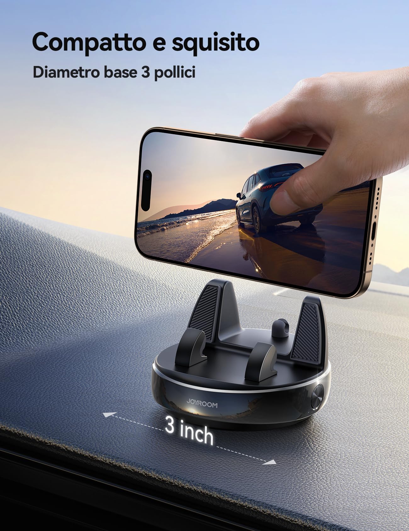 JOYROOM Porta Cellulare Auto Cruscotto, Universale Supporto Cellulare Auto compatibile con PopGrip, Antiscivolo Car Phone Holder per iPhone/Samsung/Huawei/Google/Android Smartphones