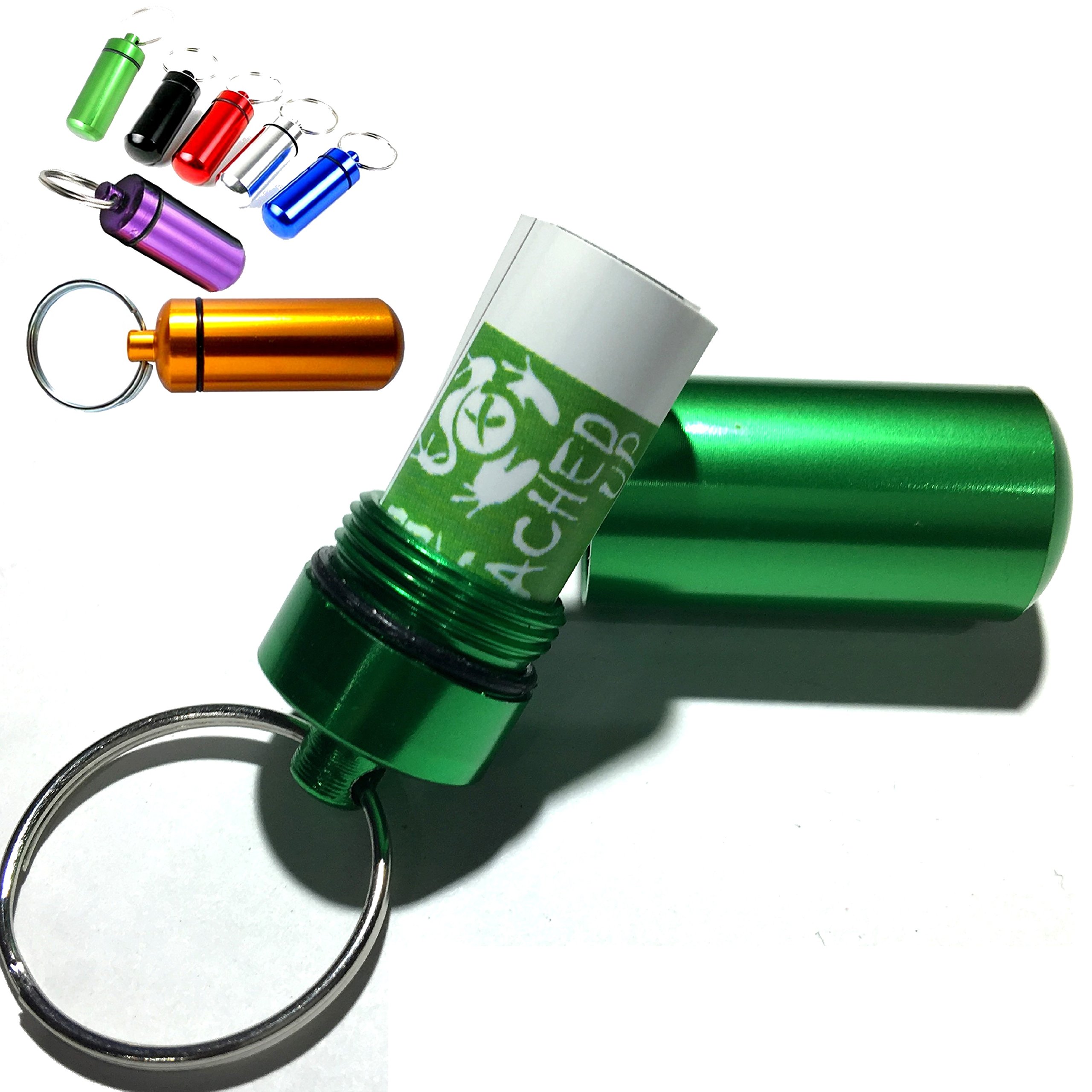 AllCachedUp Bison Tube Geocache Geocaching Waterproof Container with waterproof Log Sheet (Green)