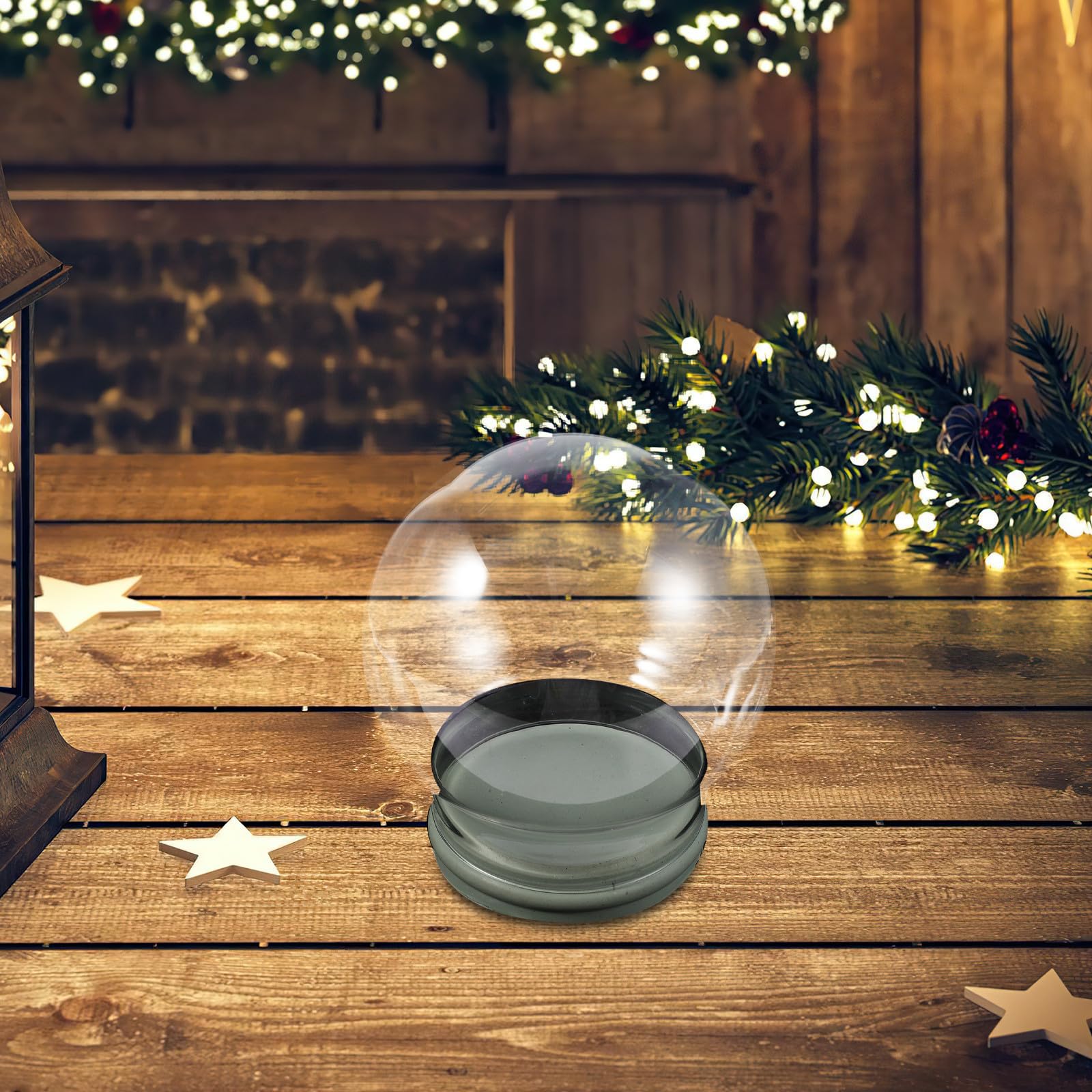 Toyvian 2 Piezas Globo de Nieve de Vidrio Transparente Vacío con Tapa de | Reutilizable, Diseño Engrosado y Fácil de Limpiar, Decoración Navideña para Hogar y Manualidades Año tras Año