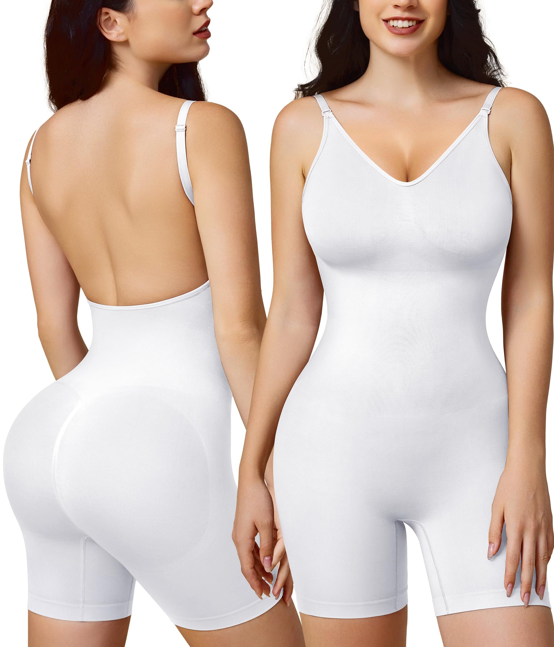 BRABICWomen Tummy Control V-neck Body Shaper low back tummy control shapewear