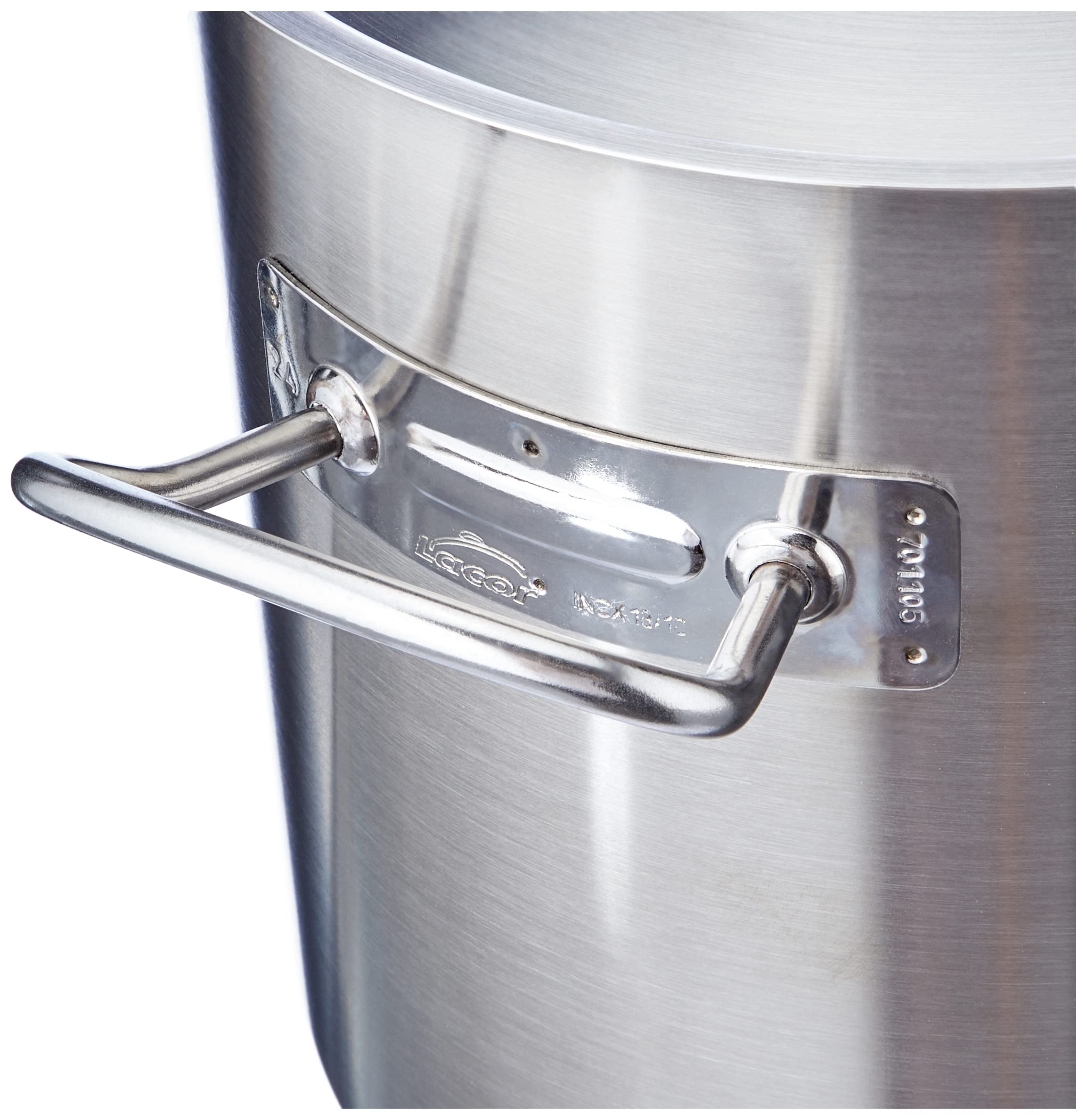 LACOR 50124 Hoher Suppentopf mit Deckel 24 cm Silber
