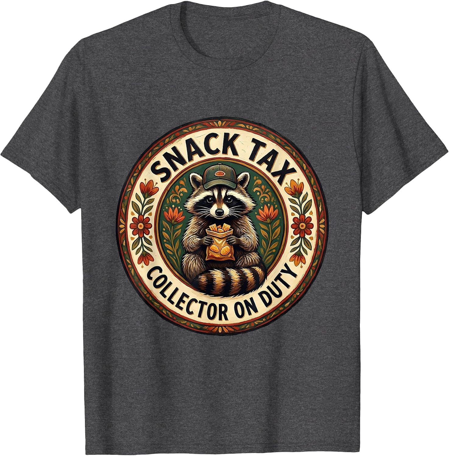 Snack Tax Collector On Duty Folk Art Design T-Shirt image 5