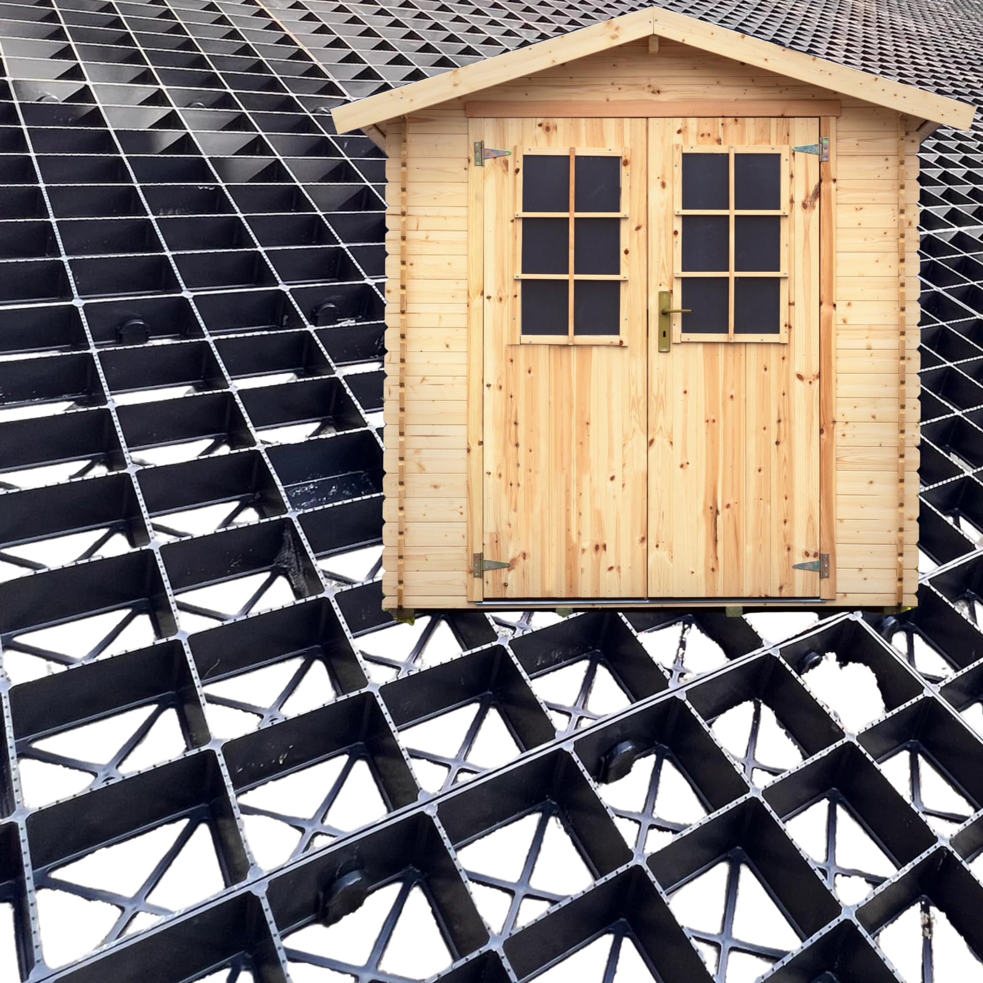IBRAN Gravel Grids for 10ft x 8ft Shed Bases (8.75m² Coverage, 35 Grids) & Driveways | Plastic Interlocking Grid for Shed Bases, Driveways, Paths & Garden Projects