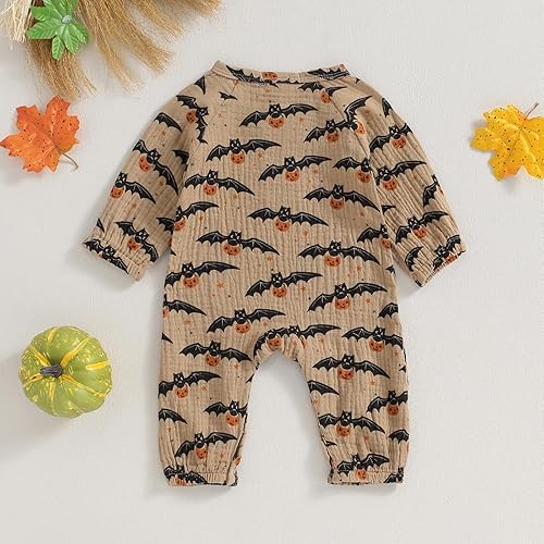Miniatura 3 de FIOMVA Mameluco de manga larga para bebé recién nacido, niña y niño, disfraz de Halloween, mameluco de algodón y lino, ropa de otoño e invierno