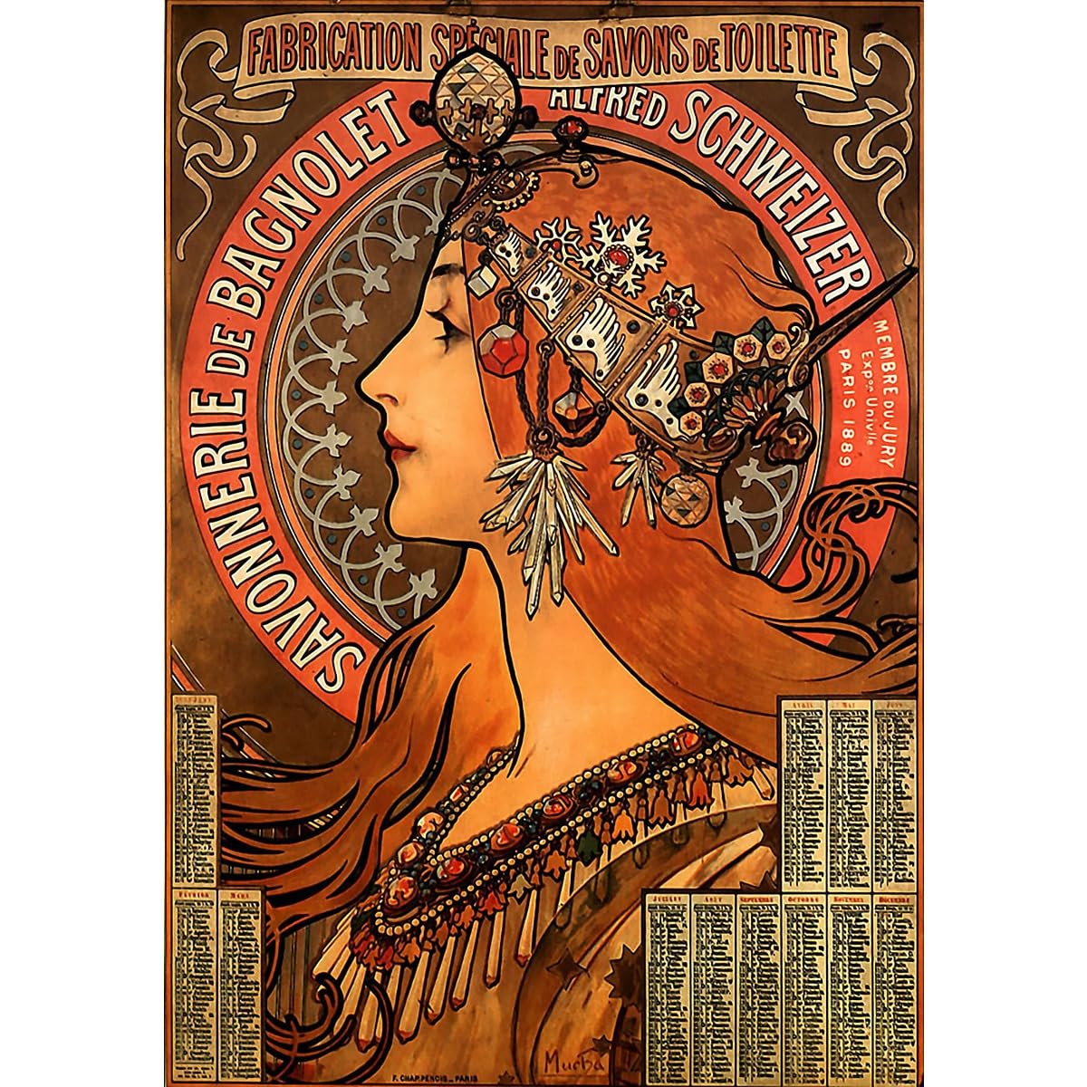Impression sur toile de qualité supérieure Savonnerie de Bagnolet Mucha 76x101cm