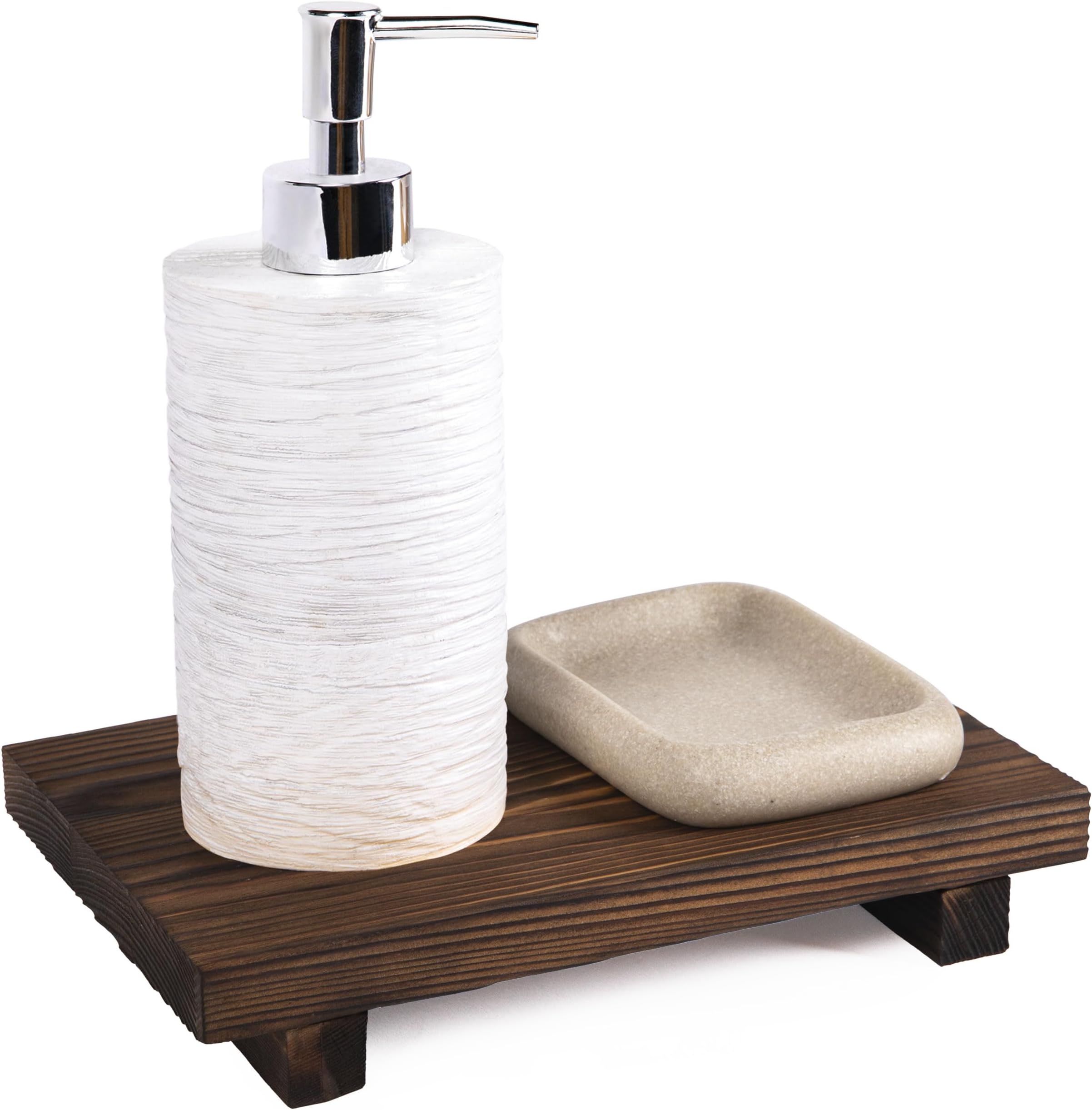 Mars Ocean Wood Pedestal (Rustic Brown) Pine Wood Pedestal || Wood Riser for Home Decor || Kitchen Counter & Bathroom Decor || Stand for Soaps, Plants, and Jewlery, Hand Towels & More ||