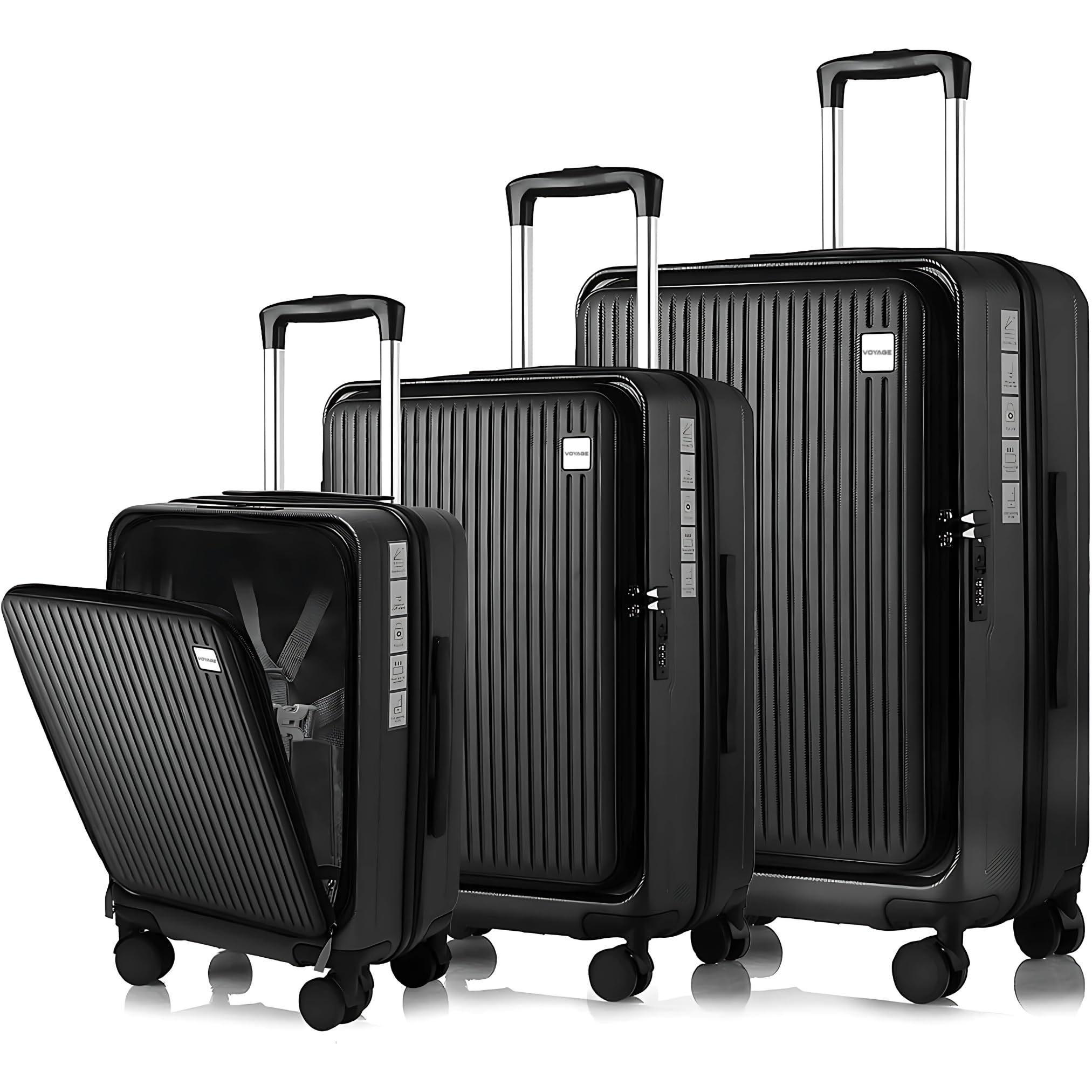 VOYAGE PC+ ABS Front Open Luggage Set, 3 PCS Set (20