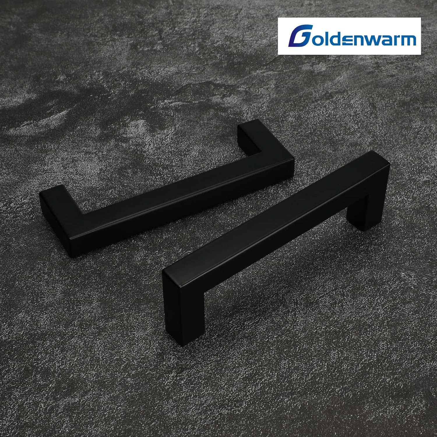 Goldenwarm 30 Pack Black Square Bar Cabinet Pull Drawer Handle Stainless Steel Modern Hardware for Kitchen and Bathroom Cabinets Cupboard, Center to Center 4in(102mm)