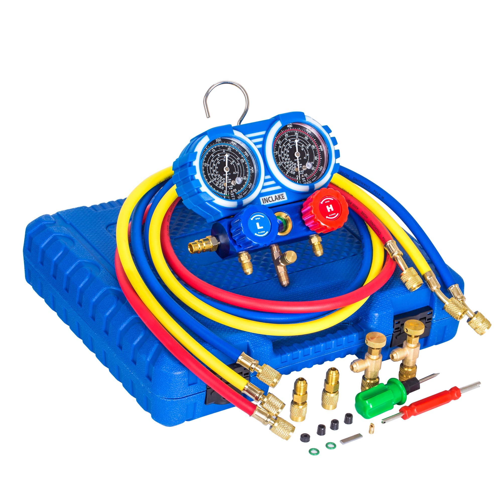 Buy INCLAKE Manifold Gauge Set, Home AC Gauge Set for R410A, R22, R32