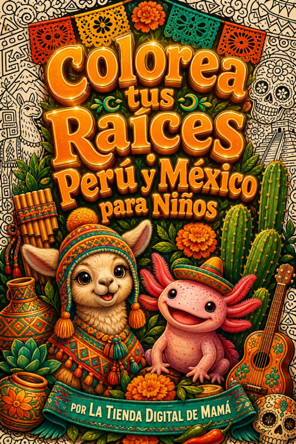Colorea tus Raíces · Perú y México para Niños