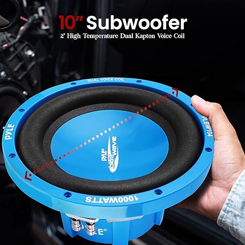 Miniatura 4 de Altavoz de audio para subwoofer para vehículo de automóvil, cono azul moldeado por inyección de 10 pulgadas, canasta de plástico cromada azul,