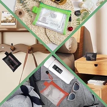 Small Pouch, Portable Travel Nylon Mesh Pouch with Zipper, 6 Pcs
